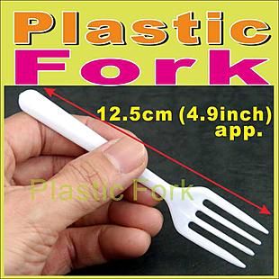400 pcs _ Plastic Fork _ white long:12.5cm   